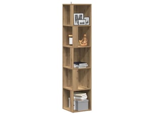 Étagère de rangement, corner cabinet 33 x 33 x 165 cm engineered wood chêne artisanal