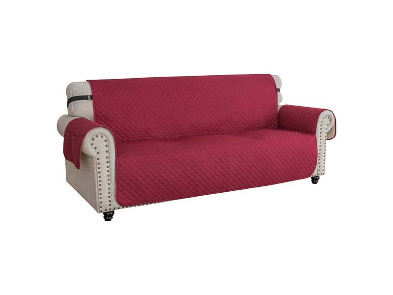  Housse canapé 2 places imperméable avec accoudoirs pour canapé rouge  - Conforama A