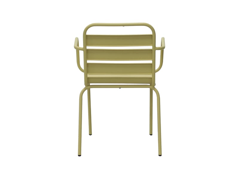 Lot de 2 chaises de jardin en métal crème avec accoudoirs - baca - Conforama E