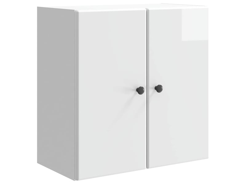  Armoire murale salon 59x31x60cm bois d'ingénierie blanc brillant shl9130  - Conforama A