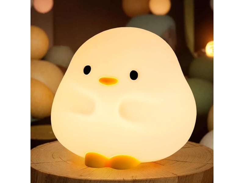  Veilleuse canard en silicone souple, rechargeable usb, jusqu’à 50 h d’autonomie, minuterie  - Conforama A