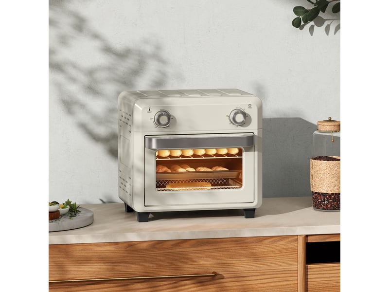 10l friteuse sans huile mini four à air chaud 1 000 w avec température réglable 80°c-230°c, 32x27,2x29,8cm, minuterie - Conforama D