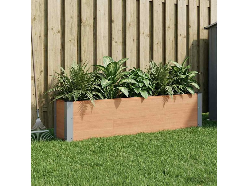  Jardinière - bac à fleurs surélevée marron 150 x 30 x 36 cm wpcs et aluminium  - Conforama B