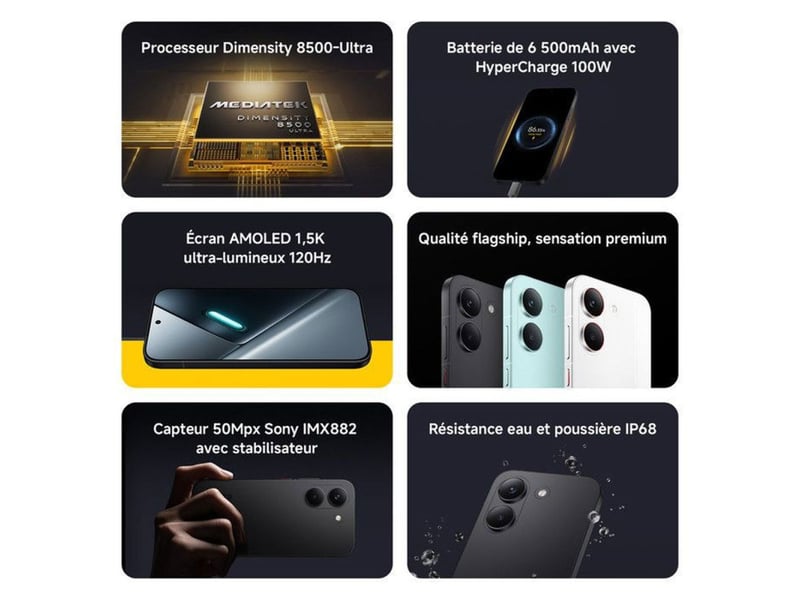  Smartphone 5g poco x8 pro noir 8+256 go amoled 1.5k 120 hz 421705_AACPO27974_6_DROPFR - Conforama C