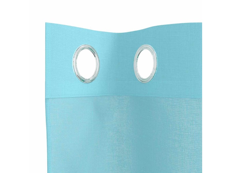  Lot de 2 rideaux en voile, voilages avec œillets turquoise cf44428  - Conforama E