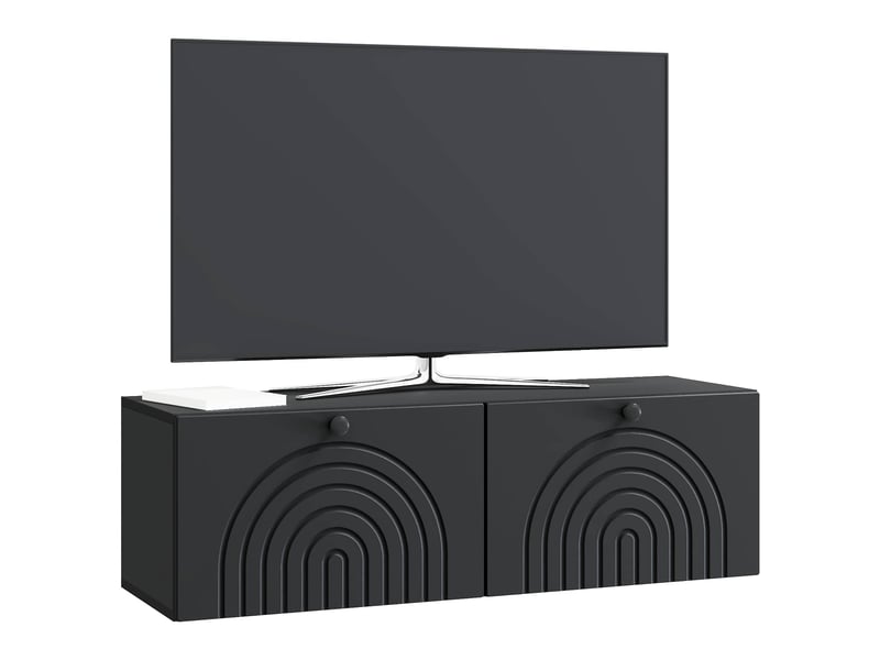  Meuble tv - banc tv - meuble de rangement mural noir 98 x 31 x 30 cm bois d'ingénierie  - Conforama C