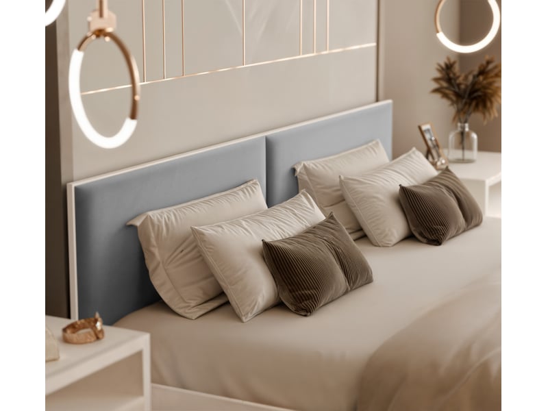  Lit coffre atheris - 140x200 cm - structure de lit sans matelas - tissu velours - gris ATHERIS - Conforama D