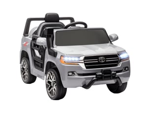Toyota land cruiser voiture électrique pour enfants de 3 ans et plus, batterie 12 v, télécommande et lecteur mp3, grise