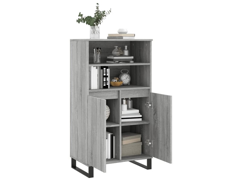  Buffet haut - bahut - meuble de rangement sonoma gris 60x36x110 cm bois d'ingénierie  - Conforama D
