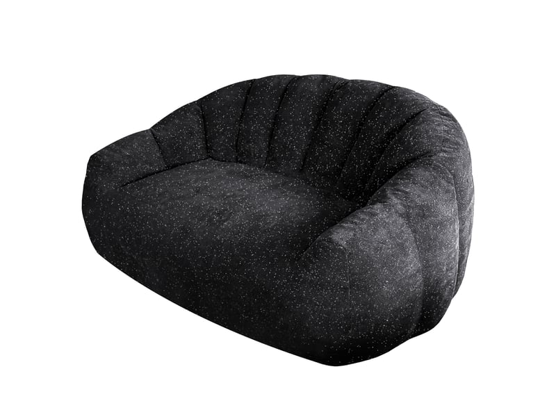 Pouf en flanelle avec accoudoirs noir T3800P525801 - Conforama A