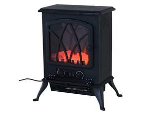Cheminée électrique avec chauffage, effet flammes led, 10002000 w, poêle noir autonome