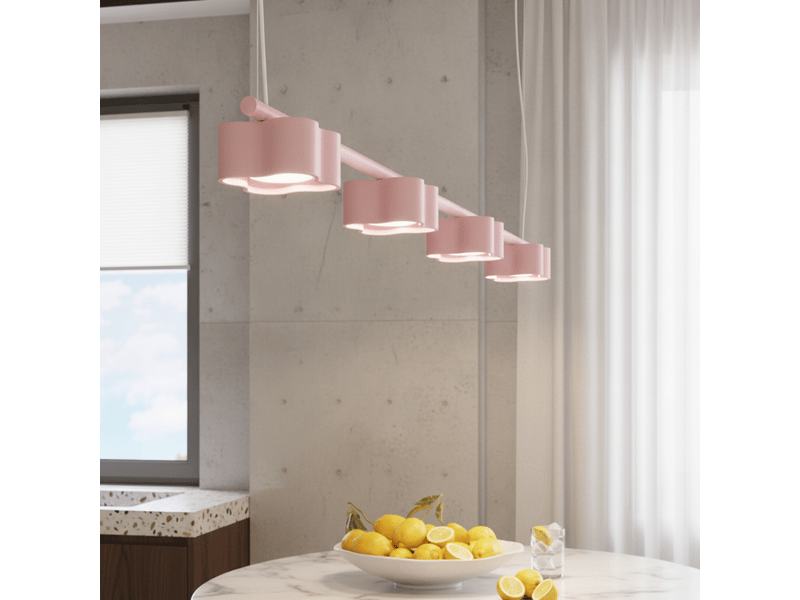 Lustre ovio 4 rose gx53 aluminium moderne 208x122x12cm SL.3398 - Conforama D
