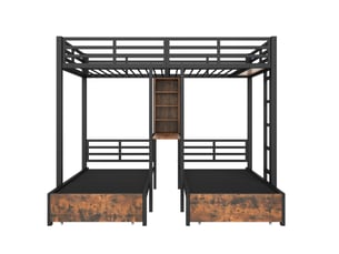 Lit superposé 90x140/200 cm OKWISH   coloris noir
