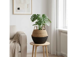 Jardinière - pot de plante avec poignées noir ø 32 x 32 cm