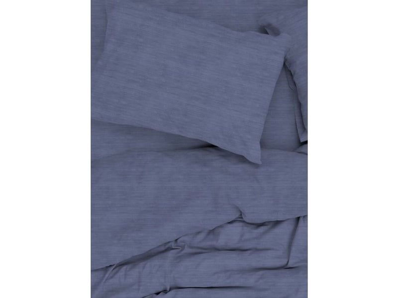 Housse de couette bleue 140 x 200 cm en coton renforce + taie 60 x 60 cm 129CTN34756 - Conforama D