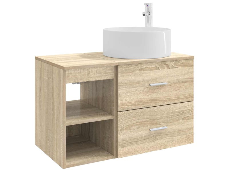  Ensemble de mobilier de salle de bain 2 pcs chêne sonoma shl3022  - Conforama A