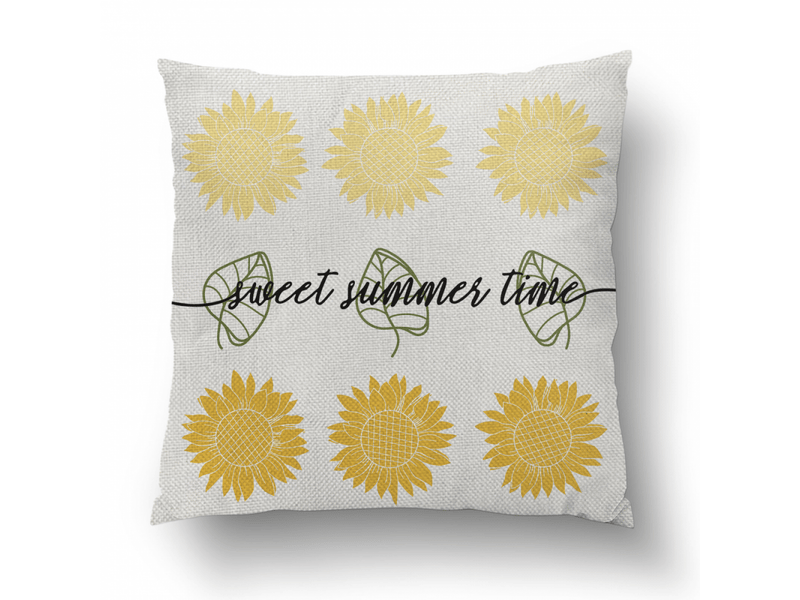  Lot de 4 housses de coussin canapé taie d'oreiller jaune marguerite tournesol housses de coussin en lin décoration pour salon lit jardin intérieur ex, 45 x 45 cm  - Conforama D