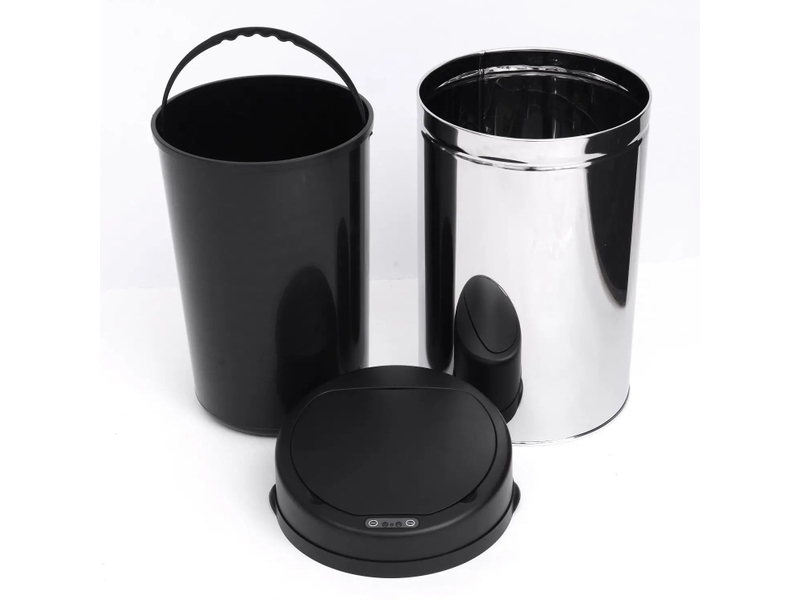  Poubelle automatique à capteur infrarouge 30 l ø30,5 x h51,5 cm – noire – ouverture hygiénique sans contact  - Conforama D