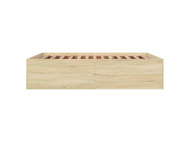  Lit double- lit adulte -  cadre de lit sans matelas chêne sonoma 150x200 cm  - Conforama D