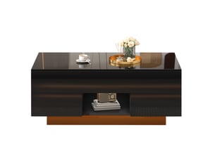 Table basse rectangulaire coloris noir - 45 cmx100 cm