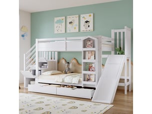 Lit superposé 90x200 cm <strong>HAUSS SPOLE</strong> <strong></strong> coloris blanc