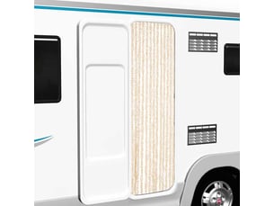Rideau anti-mouches, moustiquaire beige et blanc 56x200 cm chenille cf43494