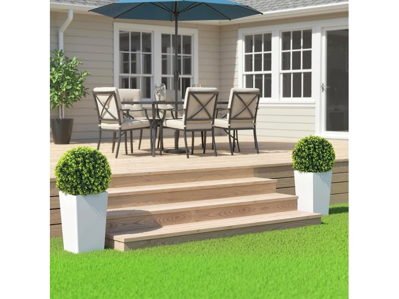  Lot de 2 plantes artificielles en boule ø32 x h65 cm – vert – protection uv et 330 feuilles par plante  - Conforama D