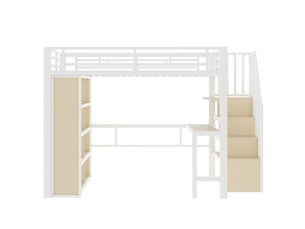 Lit mezzanine 140x200 cm <strong>ZOVIRA</strong>  <strong></strong> coloris blanc