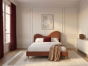 Lit 2 places 140x190 cm BOBOCHIC  CELINA coloris orange