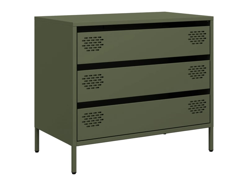  Buffet - bahut - meuble de rangement vert olive 68x39x58,5 cm acier laminé à froid  - Conforama A