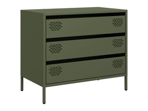 Buffet - bahut - meuble de rangement vert olive 68x39x58,5 cm acier laminé à froid
