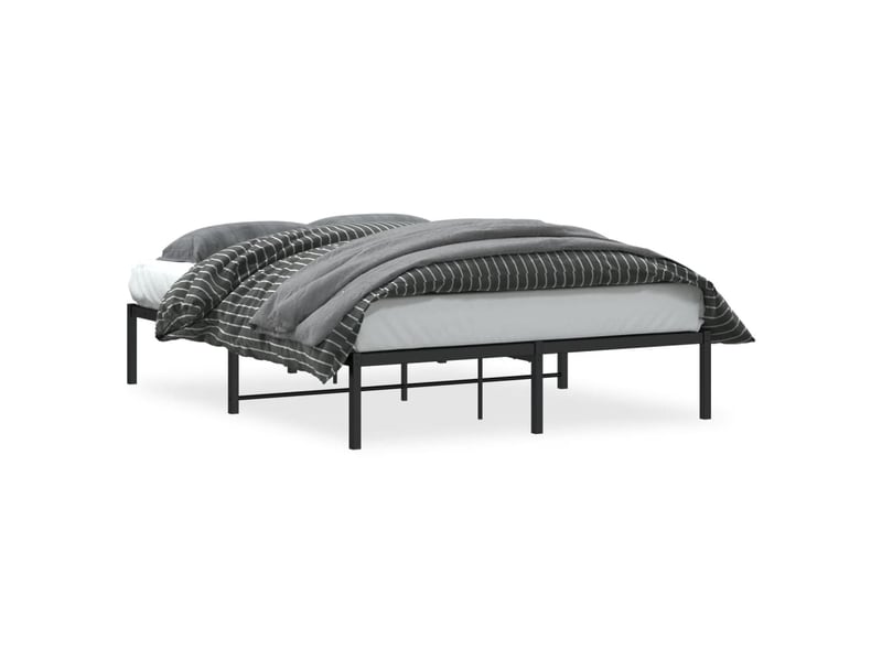  Lit double- lit adulte -  cadre de lit métal sans matelas noir 140x200 cm  - Conforama A
