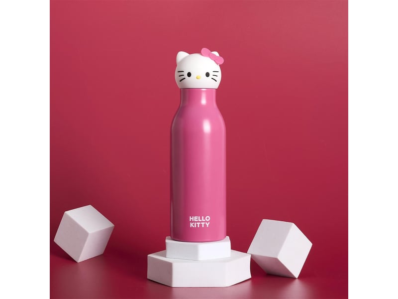  Lot de 3 bouteilles isothermes hello kitty 40 cl - bouchon 3d hello kitty - rose  - Conforama C