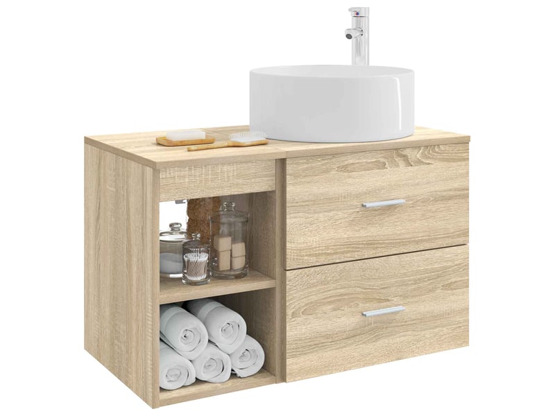 Ensemble de mobilier de salle de bain 2 pcs chêne sonoma shl3022 - Conforama C