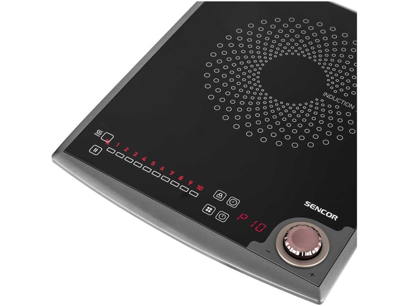  Table de cuisson induction portable 1 foyer 2000 w verre ceramique noir 10 niveaux commande tactile et rotative minuterie programmable jusqu a 3 h 41023292 - Conforama D