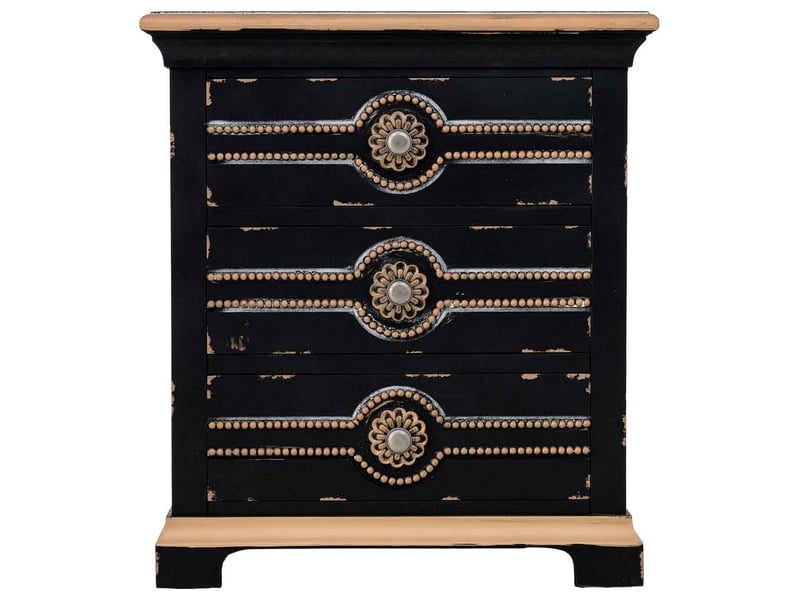  Table de chevet en bois noir 52x38x59 cm h  - Conforama B