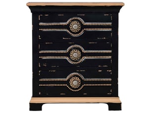 Table de chevet en bois noir 52x38x59 cm h