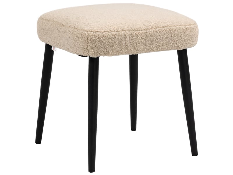  Repose-pied carré 42x42x47 cm avec pieds en métal, beige  - Conforama A