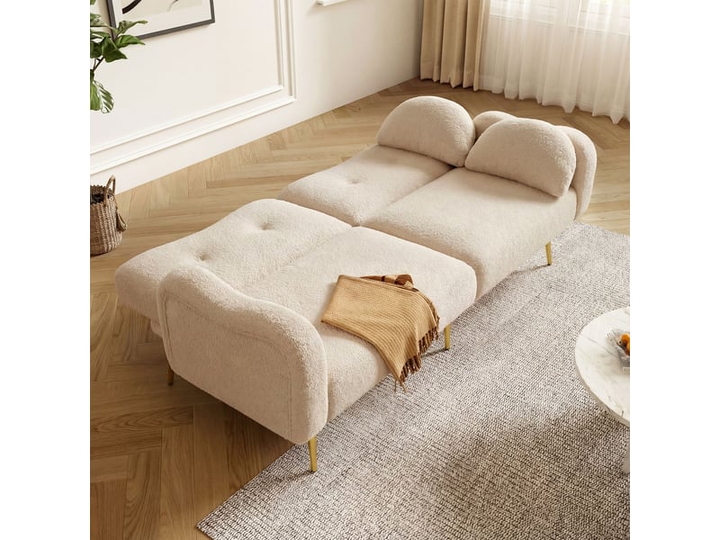  Canapé convertible, canapé-lit, dossier réglable, pieds en métal, 2 en 1, design moderne, mobilier pour espace de vie, 2 places  - Conforama R