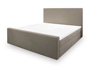 Lit avec rangement 180x200 cm <strong>MASSENO</strong> <strong></strong> coloris beige