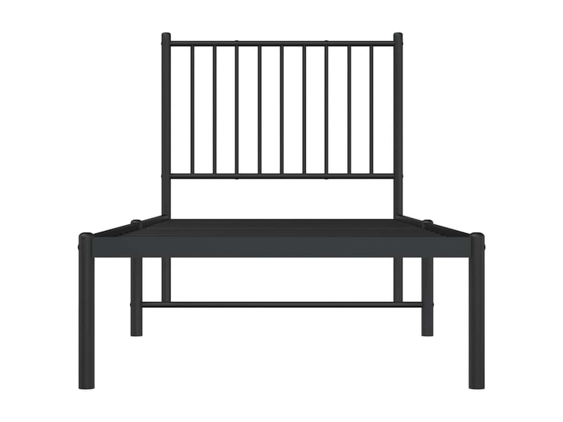  Lit simple- lit adulte -  cadre de lit métal sans matelas avec tête de lit noir 80x200 cm  - Conforama D
