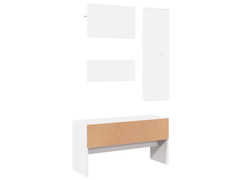  Ensemble de meubles de couloir 4 pcs blanc bois d'ingénierie  - Conforama D