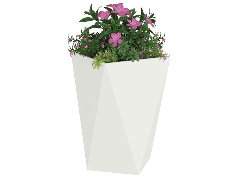  Jardinière - bac à fleurs blanc 50 x 50 x 75 cm acier  - Conforama C