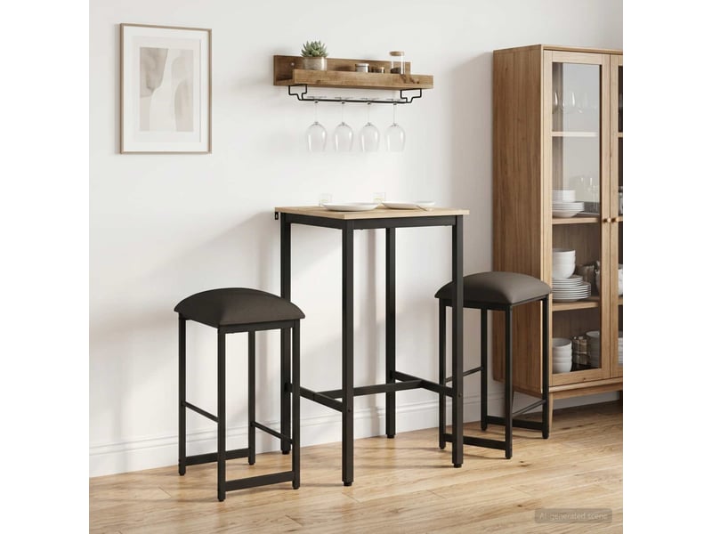  Lot de 2 tabouret de bar, chaise de bar gris foncé 40x32x74 cm shl95446  - Conforama B