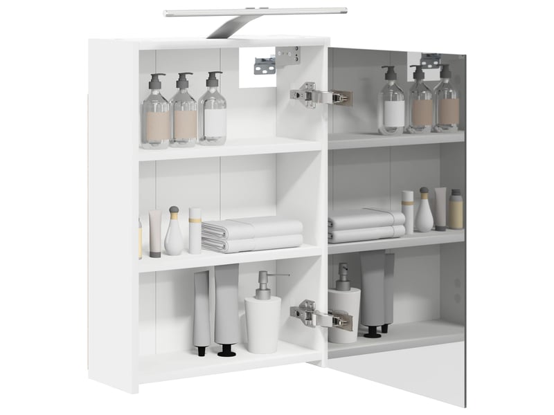 Armoire miroir salle de bain, meuble de rangement blanc 43x16x62.5 cm shl4154 - Conforama C