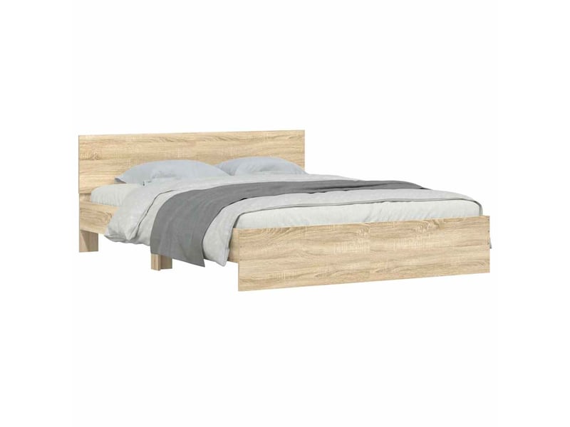  Lit double- lit adulte -  cadre de lit sans matelas chêne sonoma 150x200 cm  - Conforama B