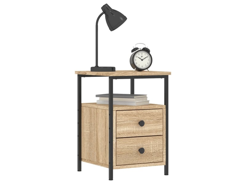  Lot de 2 tables de chevet - cabinet de chevet - table de nuit chêne sonoma 34x35,5x50cm bois ingénierie  - Conforama B