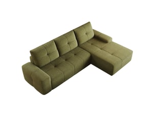 Canapé d'angle compressé droit fixe MODFU 3 places Tissu Vert olive