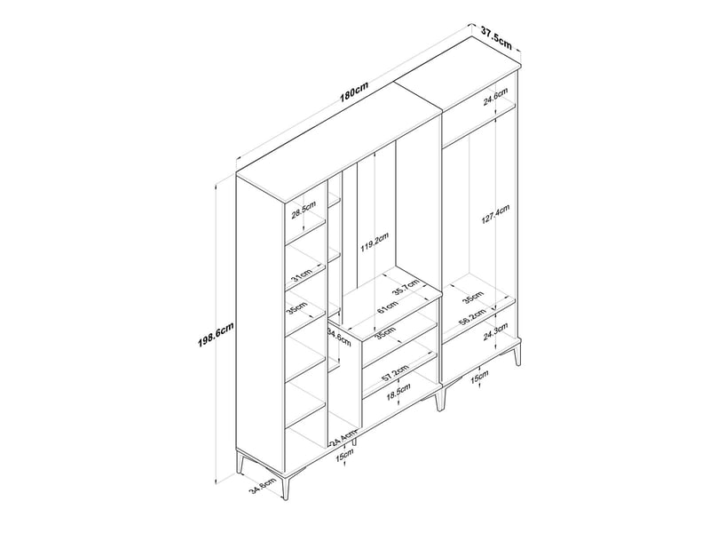  Vestiaire d'entrée mobile avec miroir et porte-manteaux orion  - Conforama D