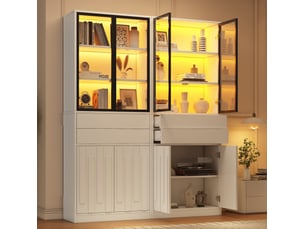 Vitrine coloris blanc TCQPZ - 140 cmx180 cm